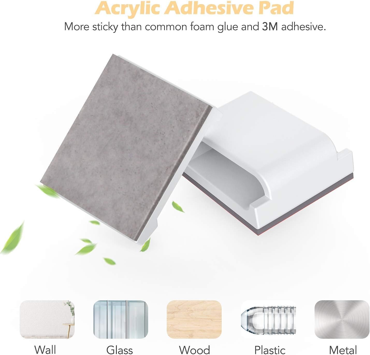 AGPTEK Flat Ethernet Cable Clips, 100 PCS Adhesive Wire Clips, White | Flat C...
