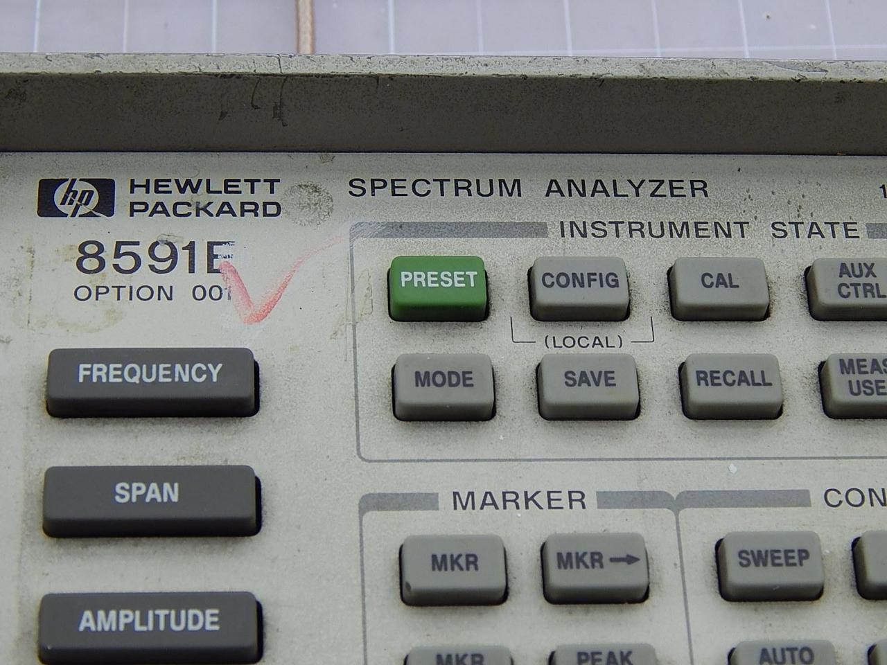 HP HEWLETT PACKARD 8591E SPECTRUM ANALYZER FRONT CONTROL PANEL T94128