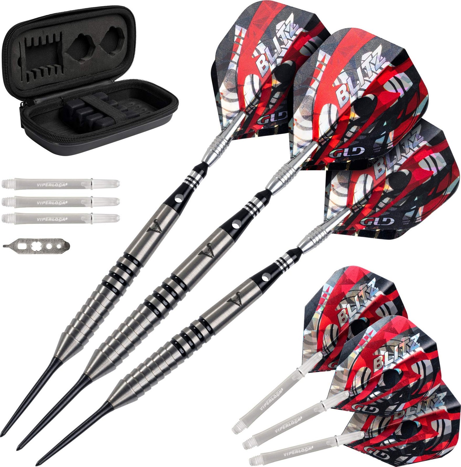Viper By Gld Products Viper Blitz 95 Tungsten Steel Tip Dart Set Storage/Travel