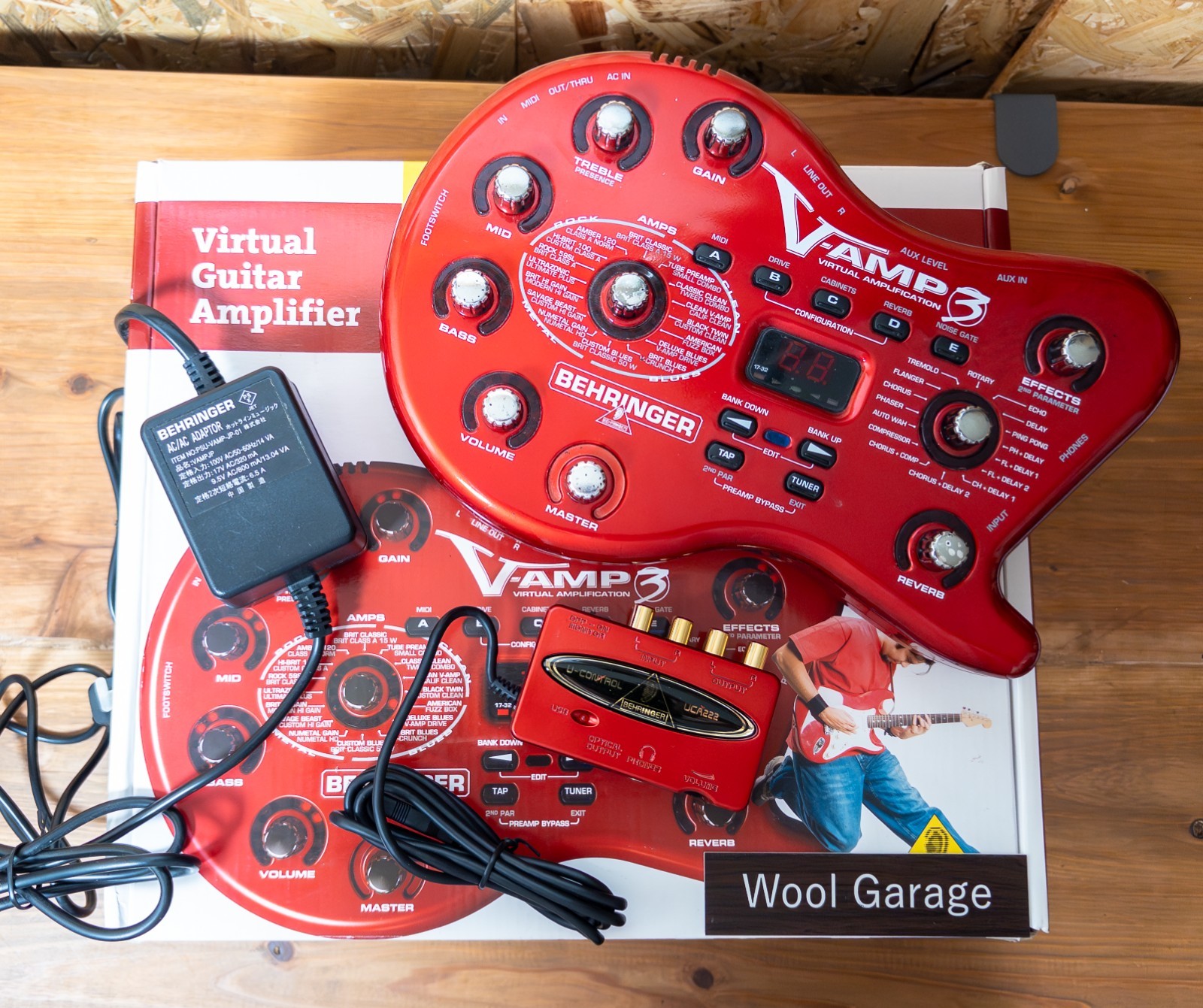 BEHRINGER V-AMP3 Guitar Effect Processor Tested Working w/ Adapter Box Japan