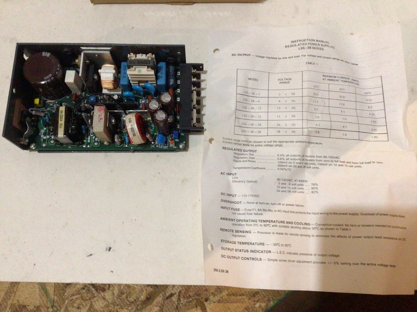 Lambda LSS-38-24 Regulated Power Supply 85-132v AC Input. 24 VDC 4.5A Output New