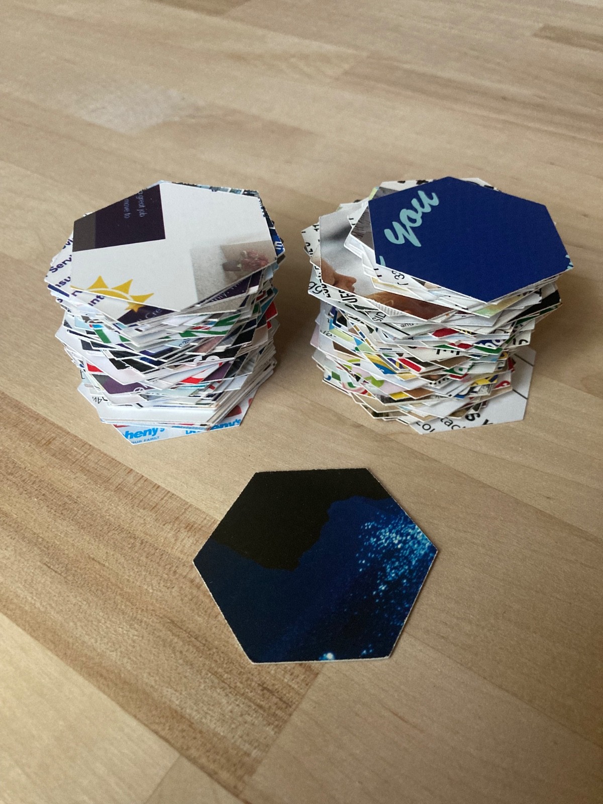 1 inch hexagon quilting templates for English Paper Piecing. 200 pieces