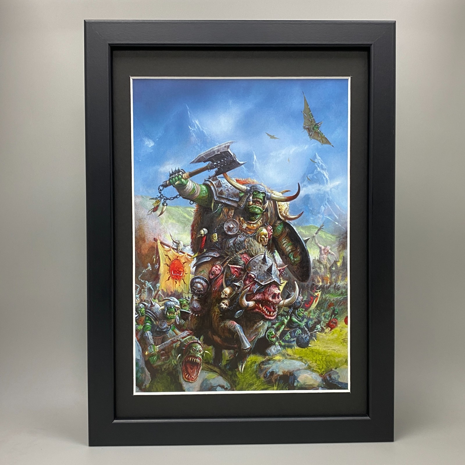 ORCS & GOBLINS FRAMED ART ORRUKS WARBOSS SQUIG ORKS WARHAMMER AOS OLD WORLD