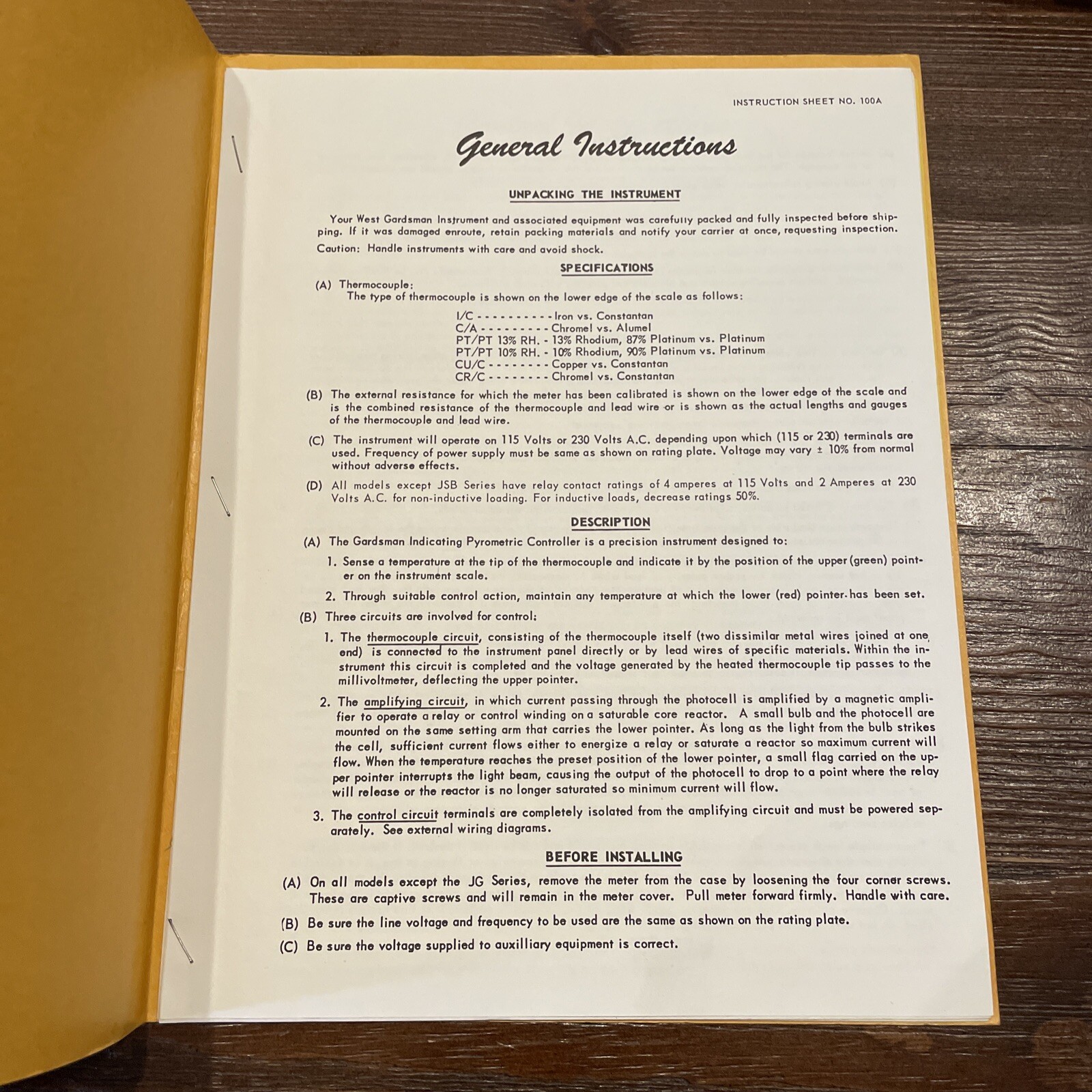 West Model JT-3 Operating & Service Instructions