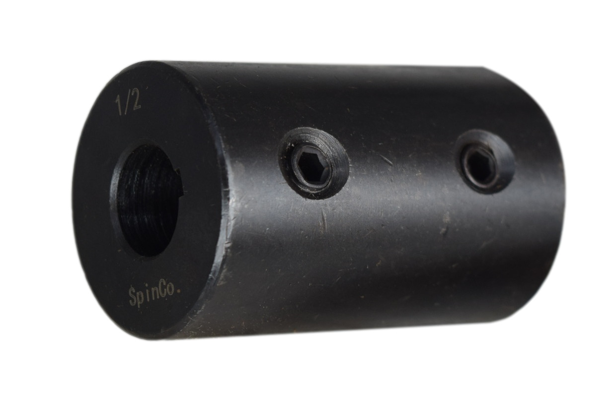 1/2" Solid Shaft Coupler w/ Keyway and Set Screws