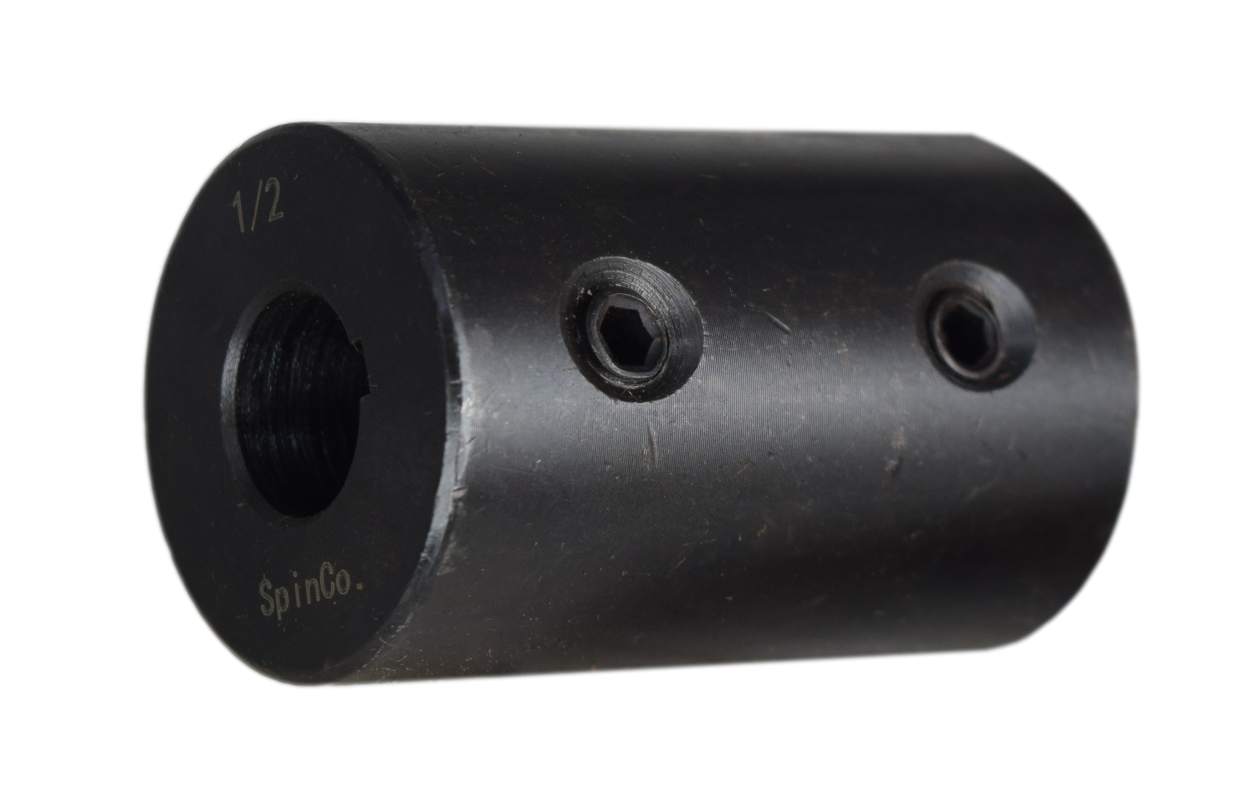 1/2" Solid Shaft Coupler w/ Keyway and Set Screws