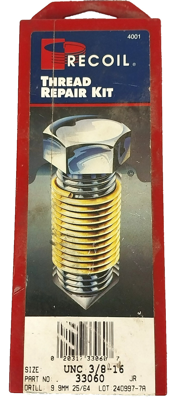 Recoil 33060 Thread Repair Kit UNC 3/8-16 w/ Tap Drill Insert Tool