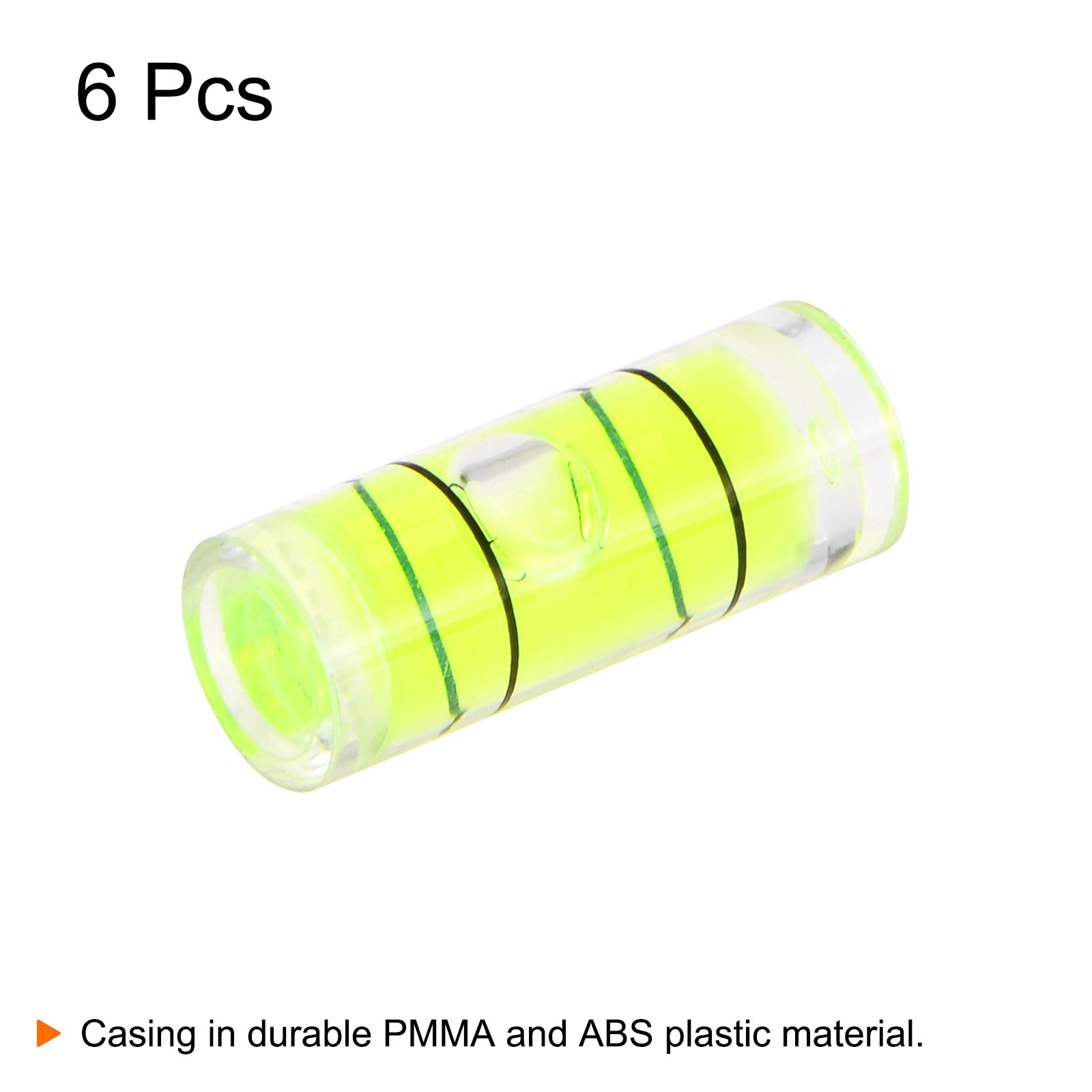 6pcs Small Cylindrical Bubble Level Vials 7x18mm Levels Measuring Tools,
