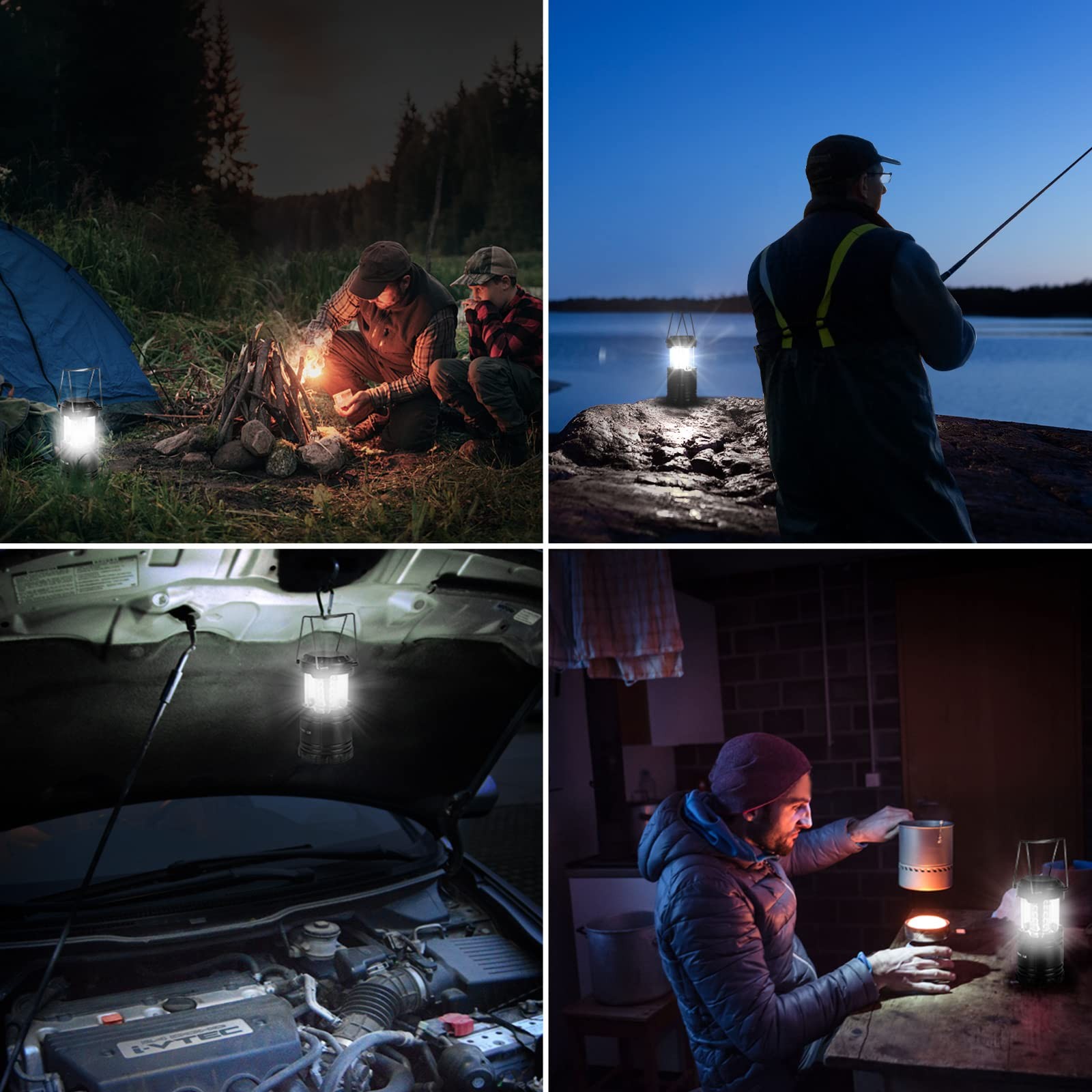 Lepro LED Lanterns Battery Powered, Camping Essentials, Collapsible, IPX4 Wat...