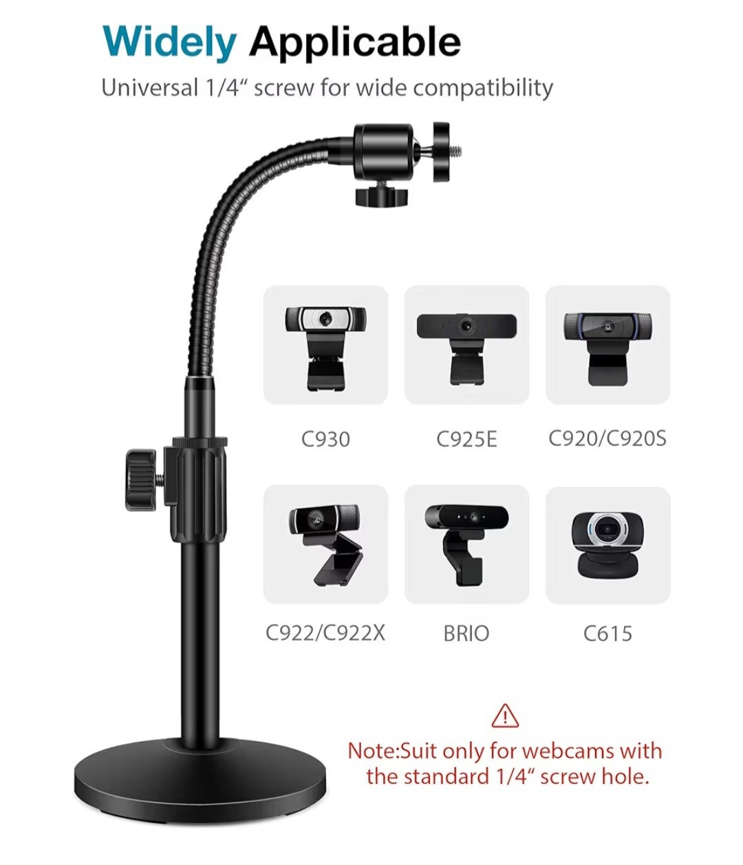 InnoGear Webcam Stand for Desk, Camera Mount Gooseneck Arm for Logitech Webcam
