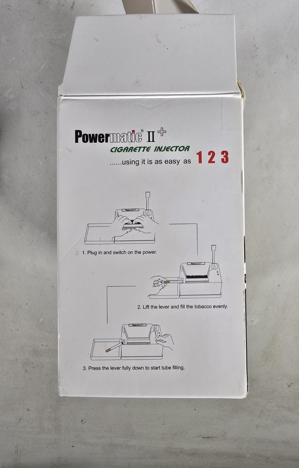 Powermatic II Plus Electric Cigarette Injector Machine W/Tray