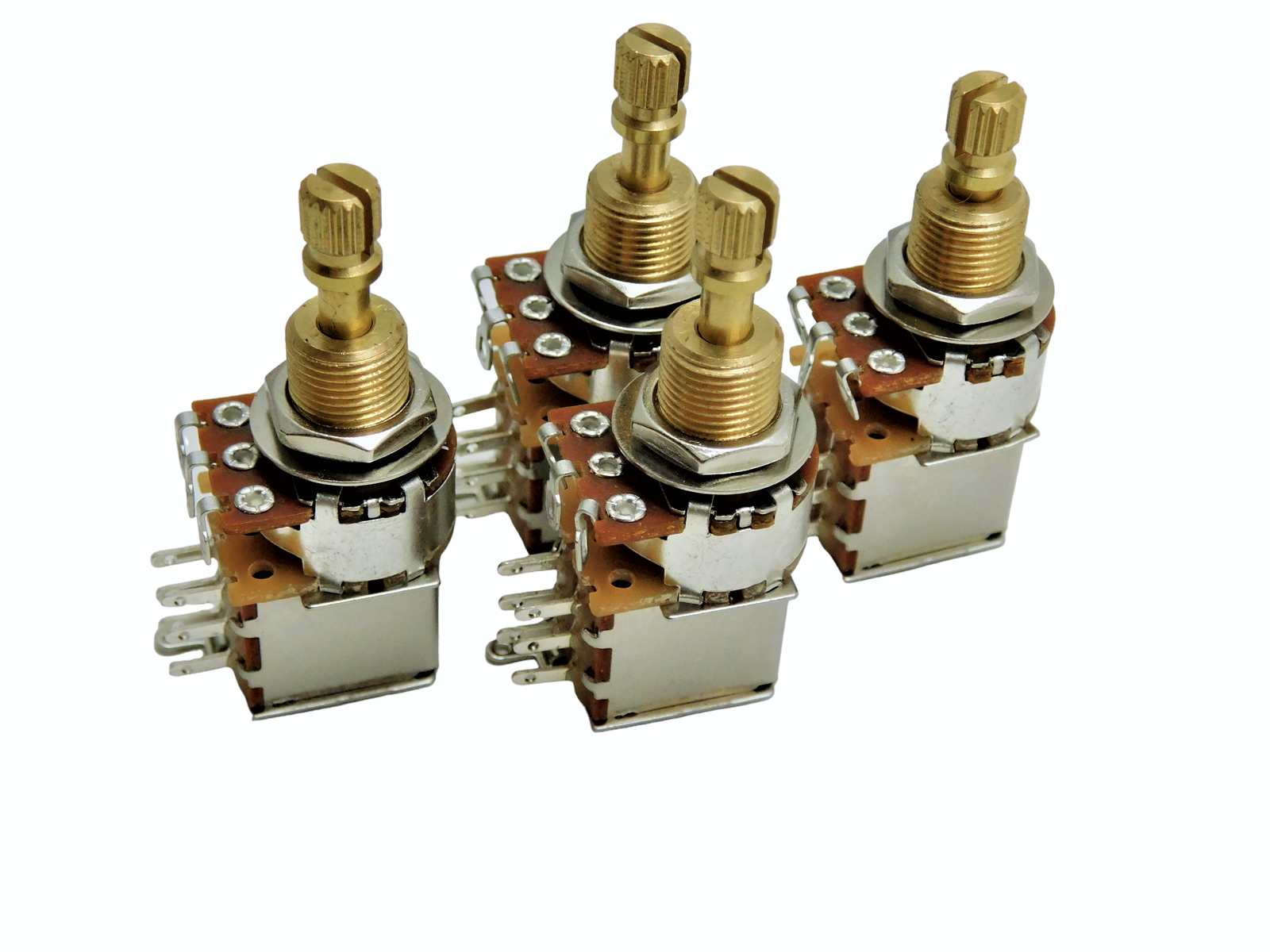 A500k PUSH PUSH SHORT SPLIT SHAFT AUDIO TAPER POTENTIOMETER DPDT