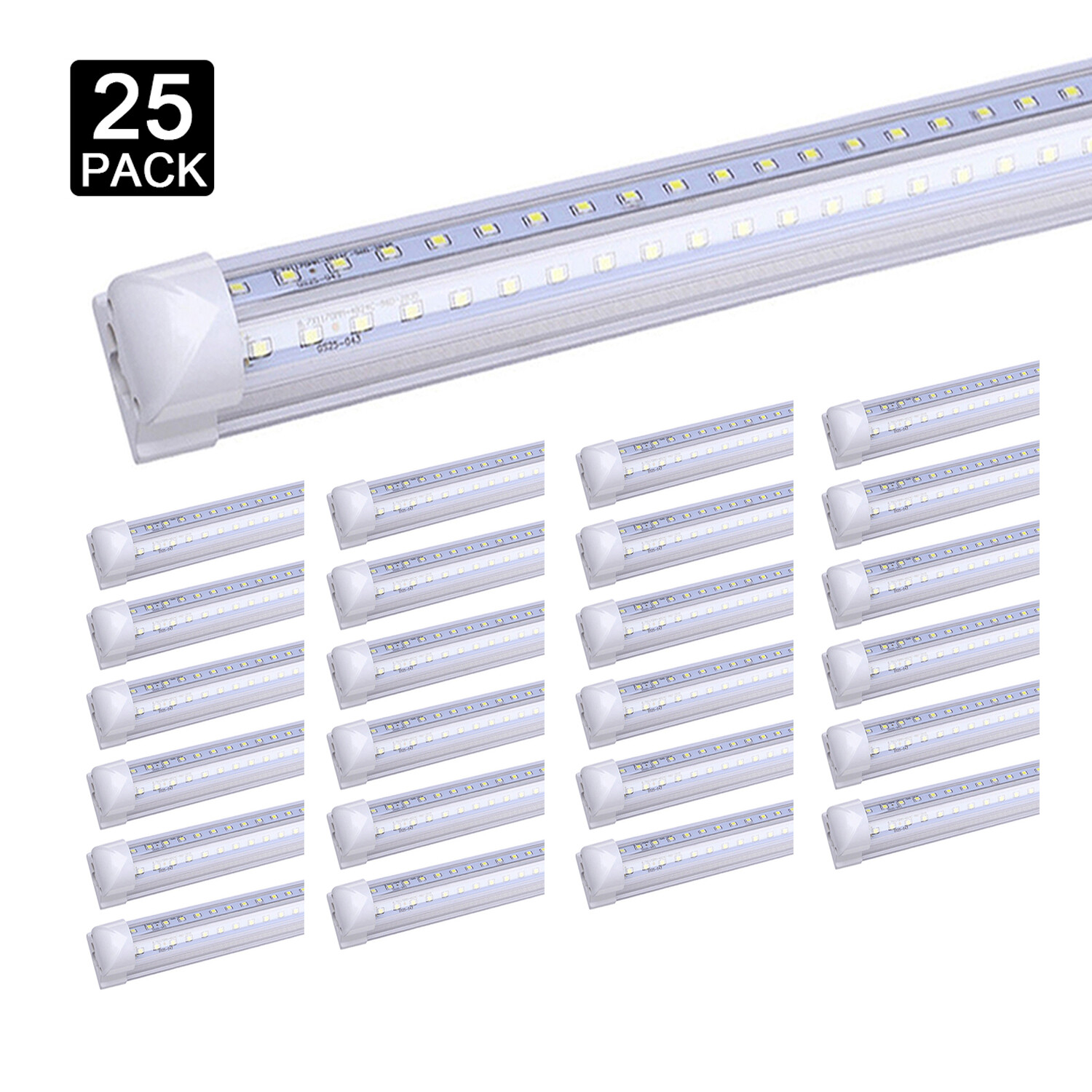 25Pcs T8 4FT Led Tube Light Bulbs 36W V Shaped 4' Led Shop Light Fixtures 6000K