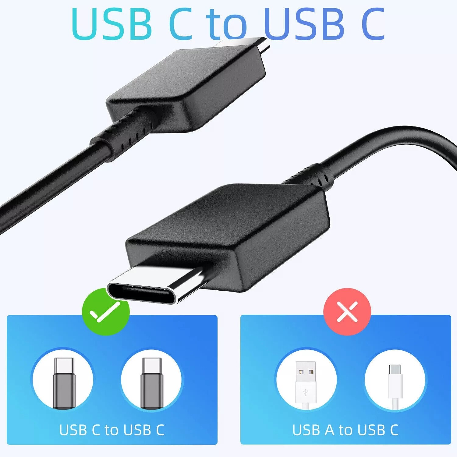 Universal Type C Fast Charging Cable 45W Type C Wall Charger For Samsung Google