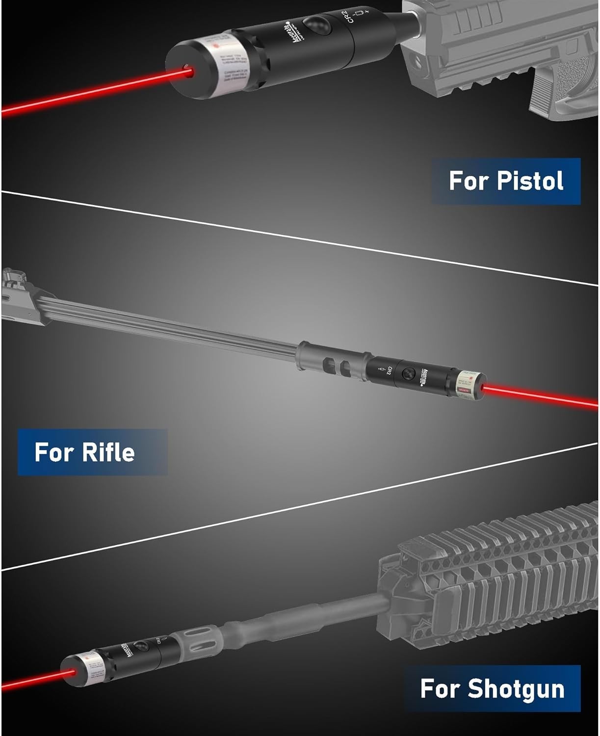 Professional Laser Bore Sight Kit with Button Switch,Red/Green Laser with 32 Ada