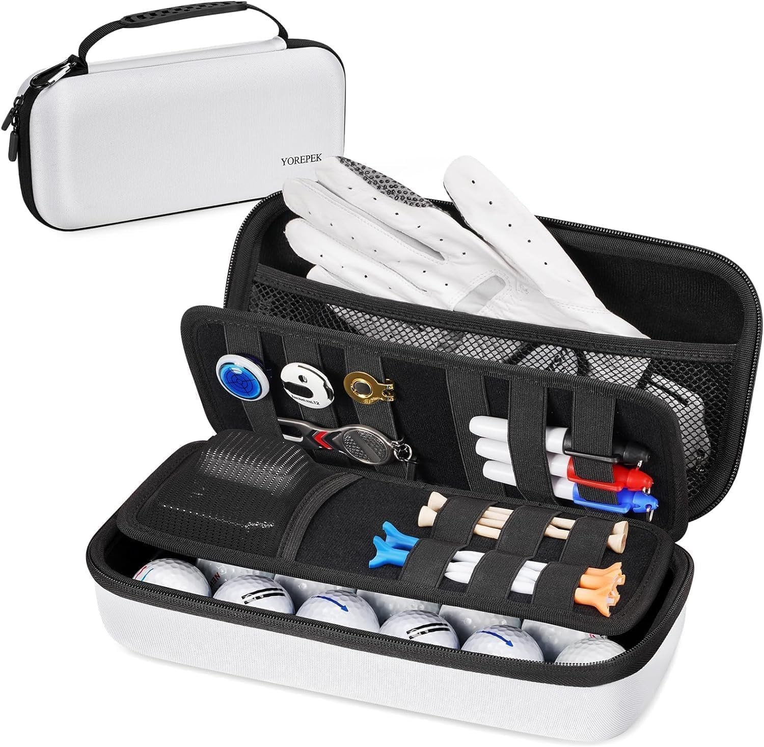 YOREPEK Golf Glove Holder with Removable 12" x 5.8" x 3.5", White Standard