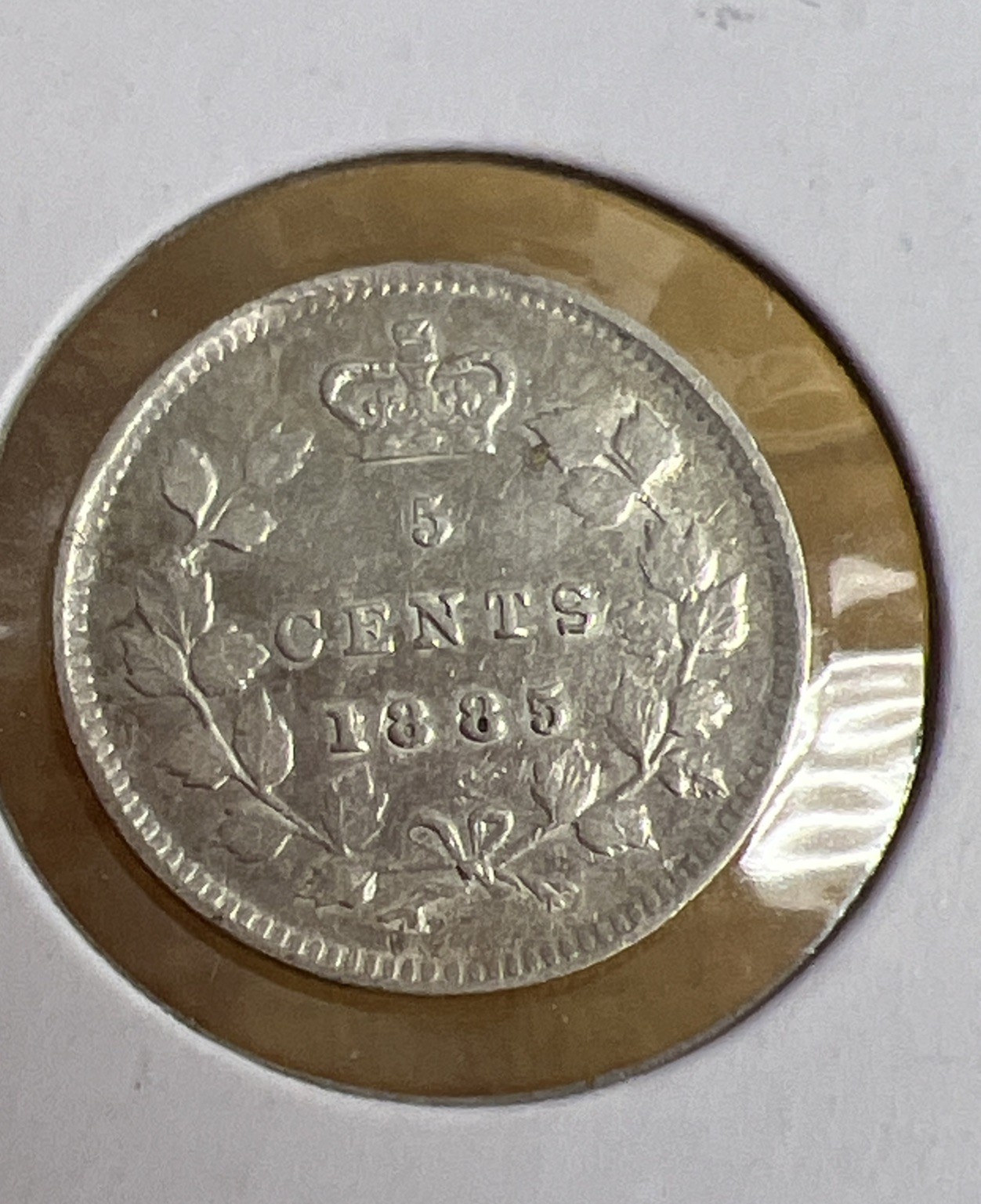 1885 Canada 5 Cents Silver Foreign Coin