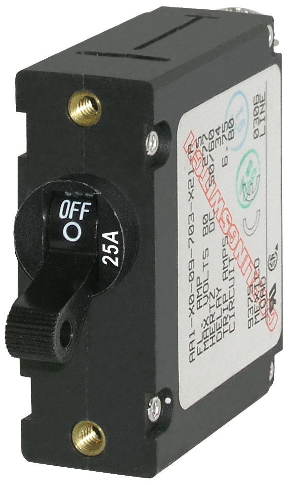 BLUE SEA 7216-BSS CIRCUIT BREAKER AA1TOGGLE 25A BLK