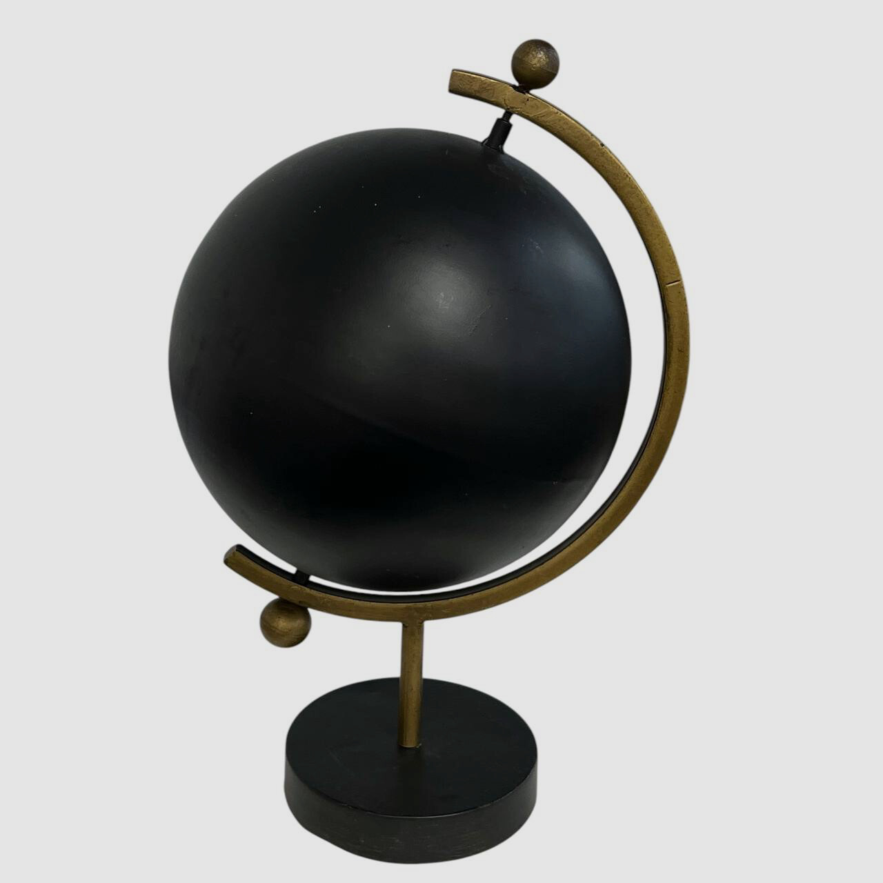 Zuo Black Gold Home Decor Rotating World Balc Tabletop Globe 16"