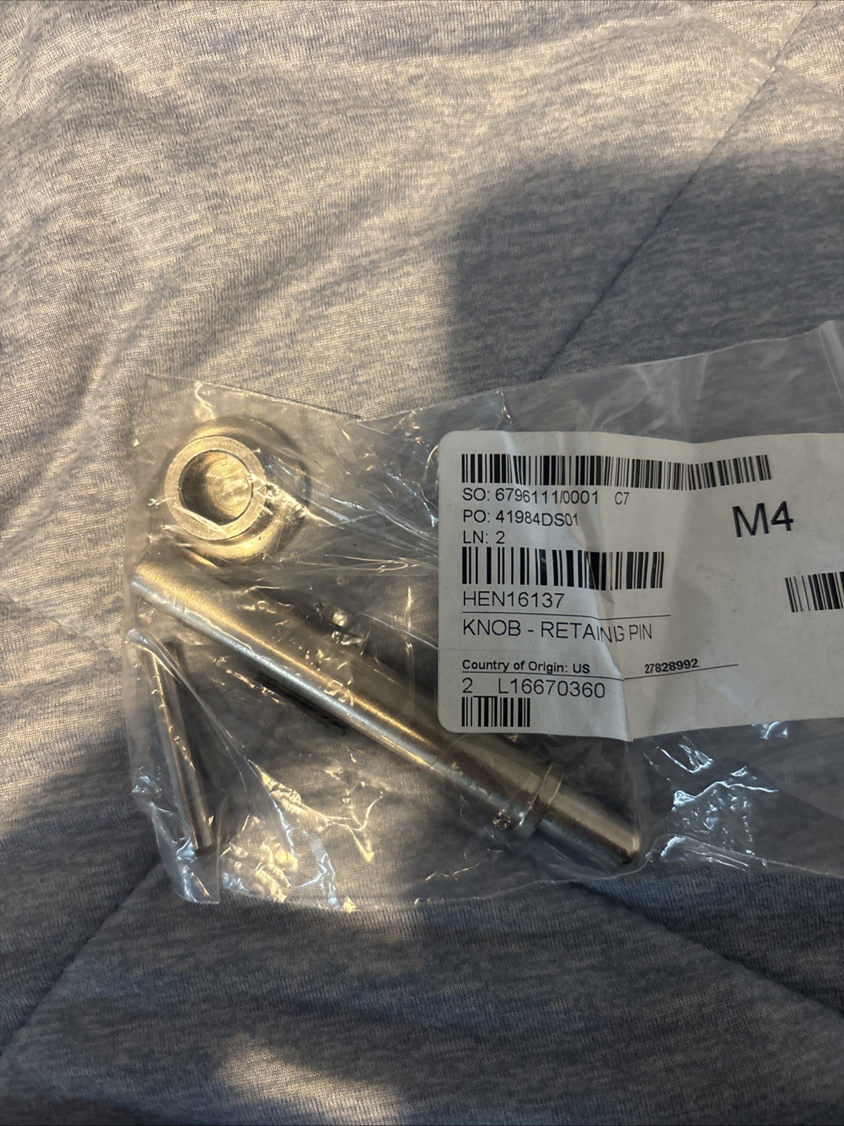 16137 Henny Penny Knob - Retaining Pin Genuine OEM HEN16137