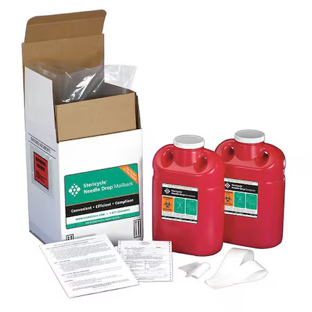 Stericycle 2G2v4 Sharps Mailback System, 2 Gal., Screw Lid