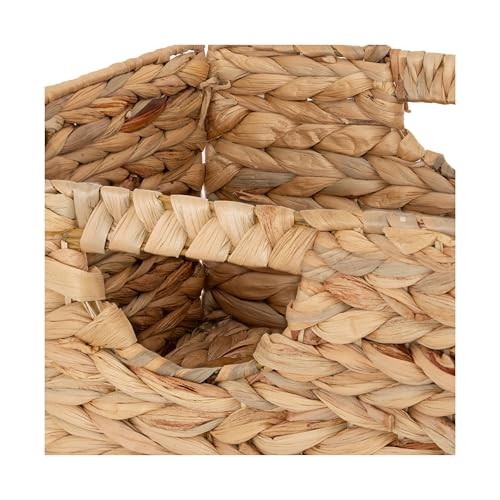 Premium Natural Handwoven Portable Rectangular (2-Pack) Natural Water Hyacinth