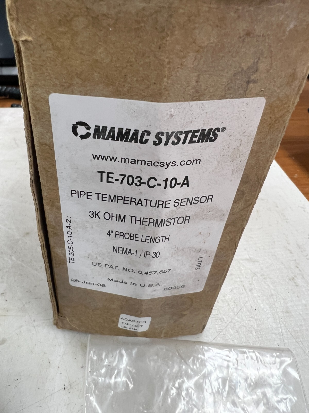 👀 NEW MAMAC SYSTEMS 4" PIPE TEMPERATURE SENSOR NEMA TYPE 1 TE-703-C-10-A