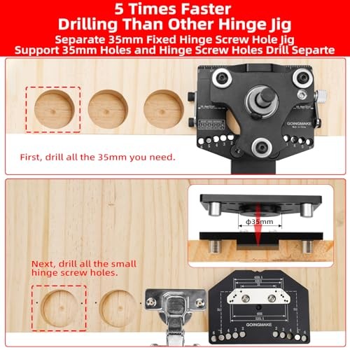 3-Axis Concealed Hinge Jig Ultra with Extra Hinge Screw Hole Guide and Quick