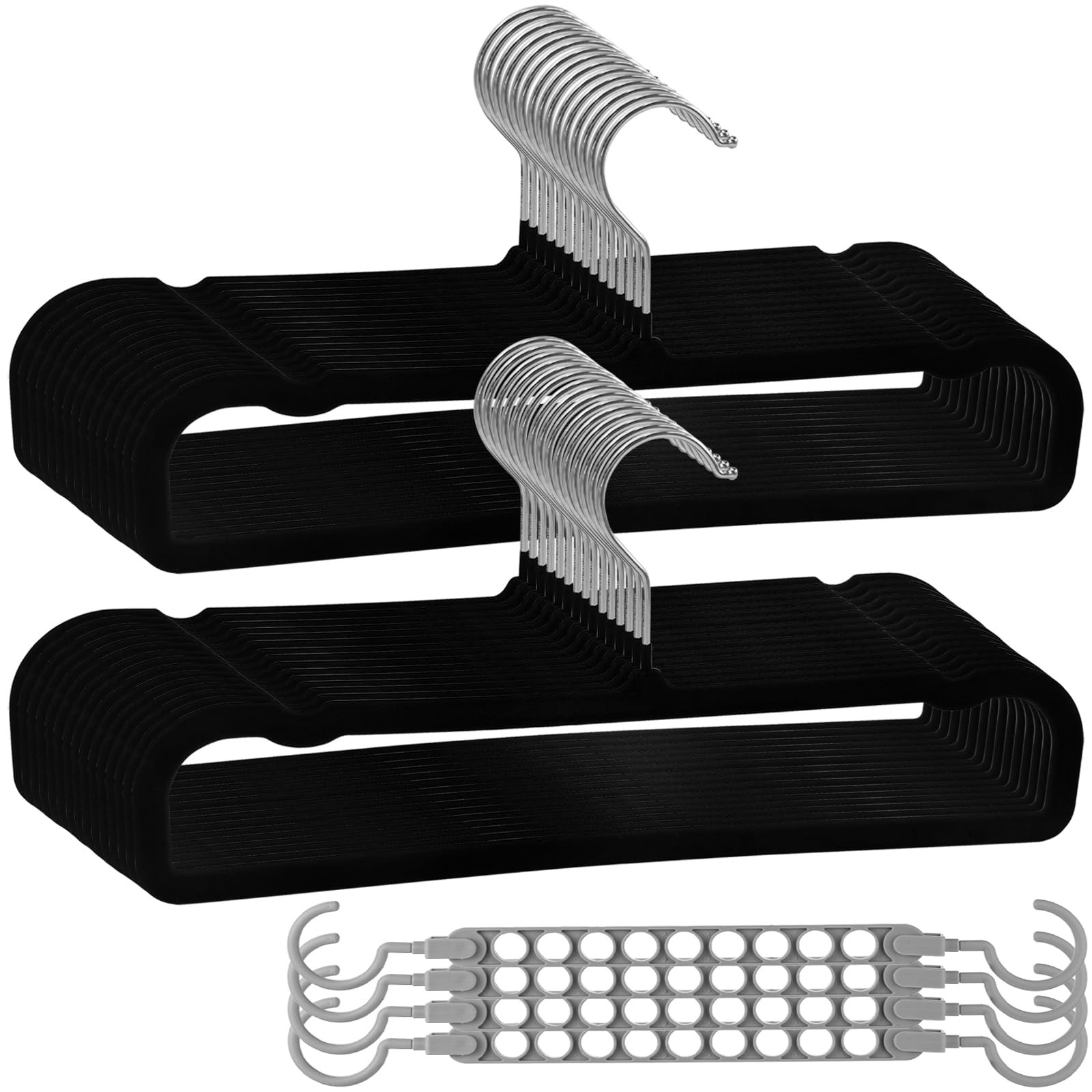 Velvet Pants Hangers Non Slip, 30 Pack Velvet Hangers for Closet with Porous ...