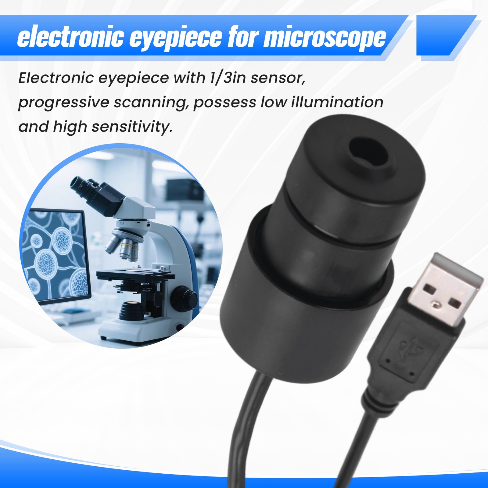 2MP Digital USB Universal Eyepiece Camera for Microscopic Science Education C4F7