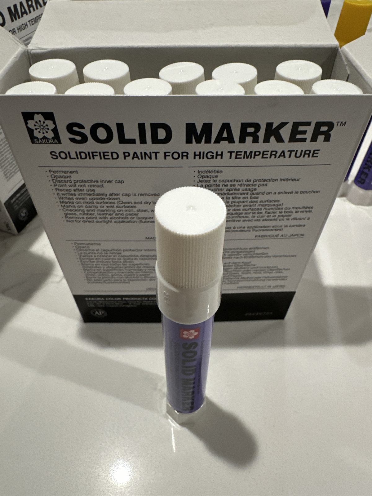 Sakura Solid Paint Markers WHITE XSC-50  BOX OF 12 ( STREAKS, GREASE PENS)