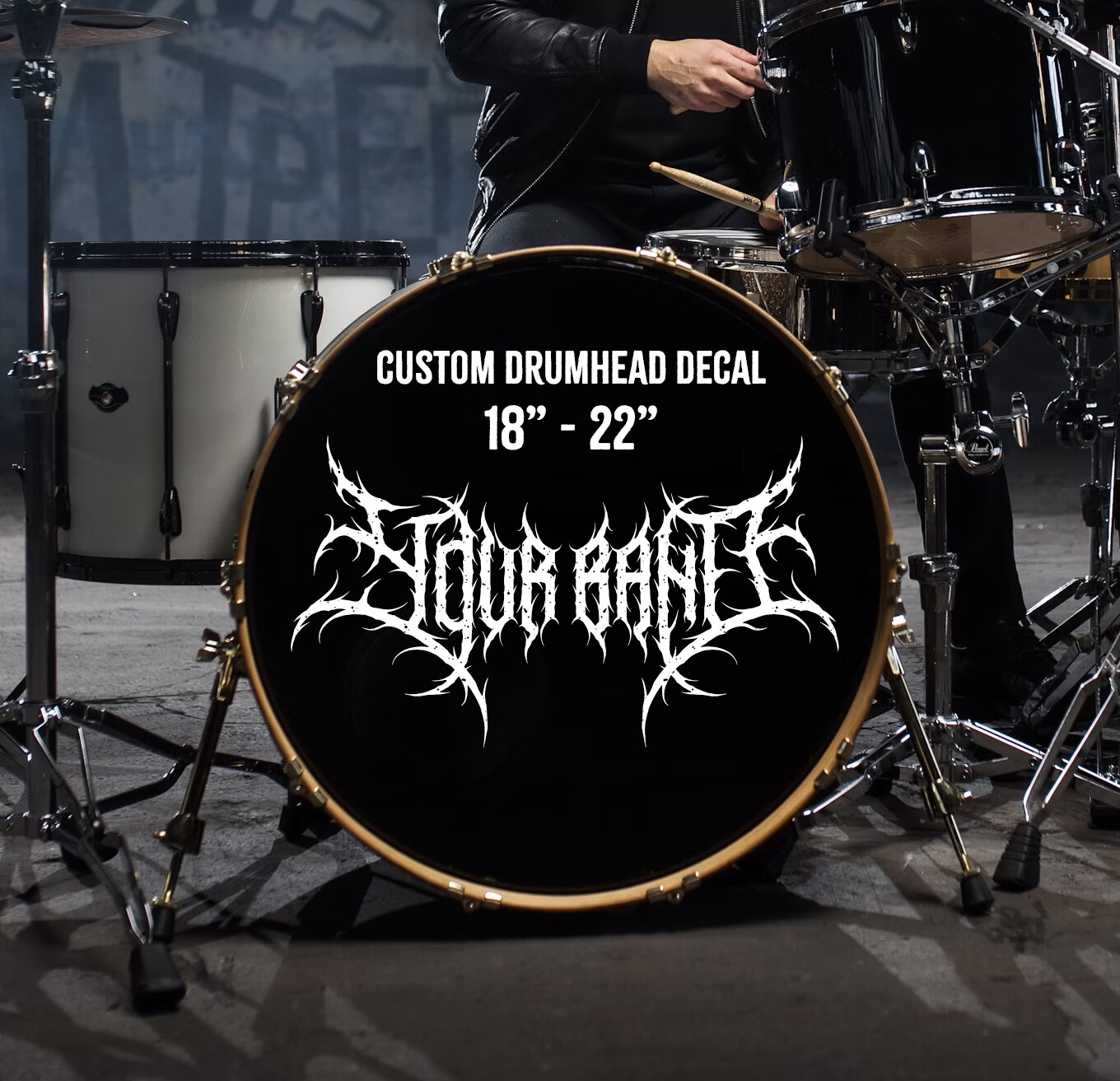Custom Bass Drum Decal - Design Your Own Bass Drum Head for Your Band