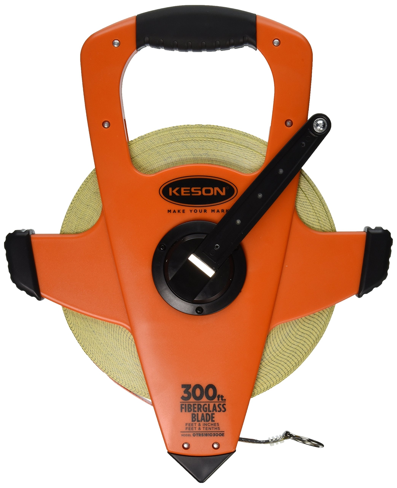 Keson OTRS1810300E Fiberglass Measuring Tape with Ring End Speed Rewind