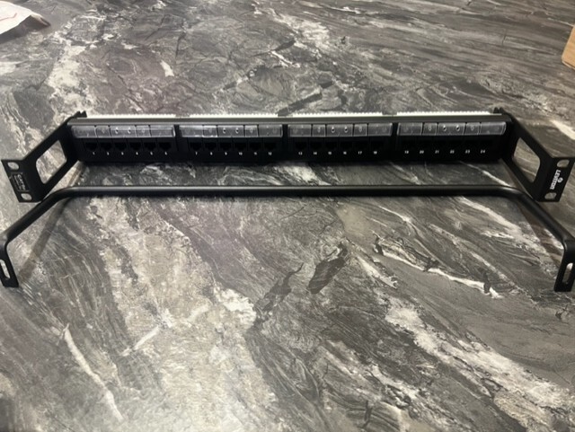 Leviton Cat 5E Universal Recessed Patch Panel 24-Port 1RU