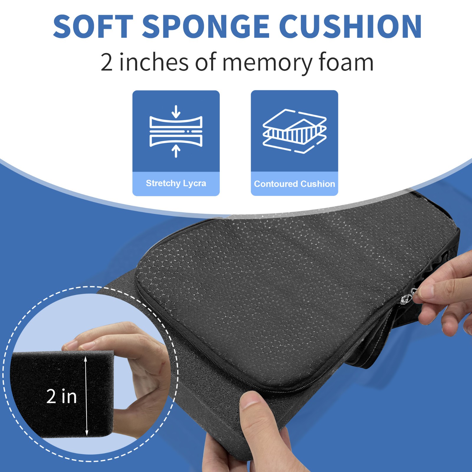 SPRING SEAON Knee Scooter Cushion Pad Cover for Adults Cool Fabric Cushion
