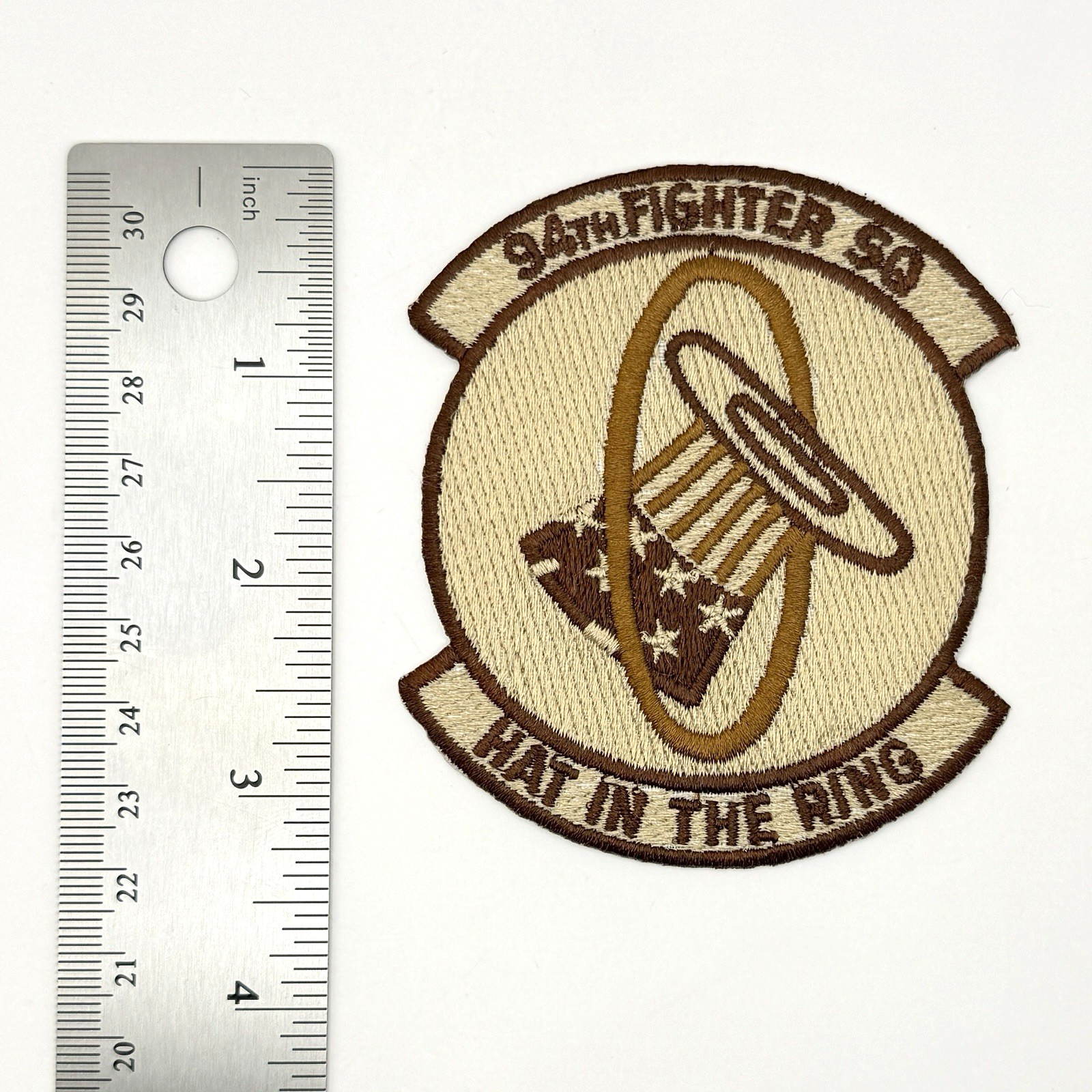 3.375" 94th Fighter Squadron "Hat in the Ring" 1st Special Ops Iron-On Patch