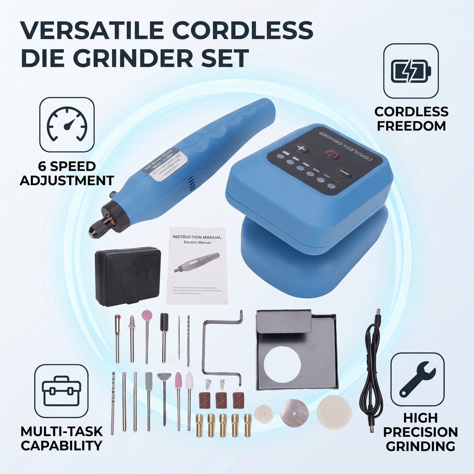 Cordless Tool Kit Stable Concentricity Design for Wood Metal Polishing