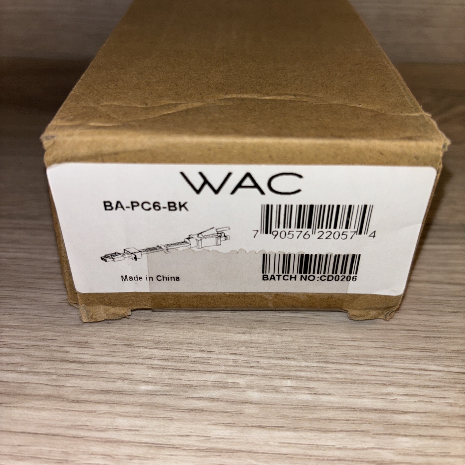 WAC Lighting Bars Plug-in Power Cord Wire Harness Black - BA-PC6-BK