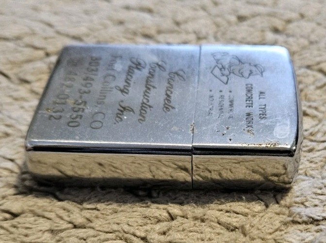 Ogawa Lighter "Concrete Construction Placing Inc." Silver