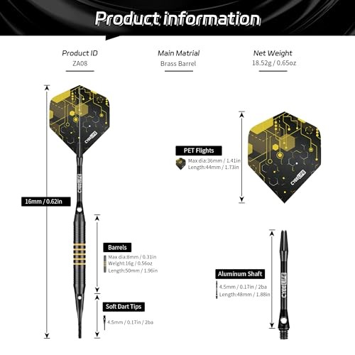 Soft Tip Darts Set - 12 Pack Professional Darts with 4 Colored Barrels, 24