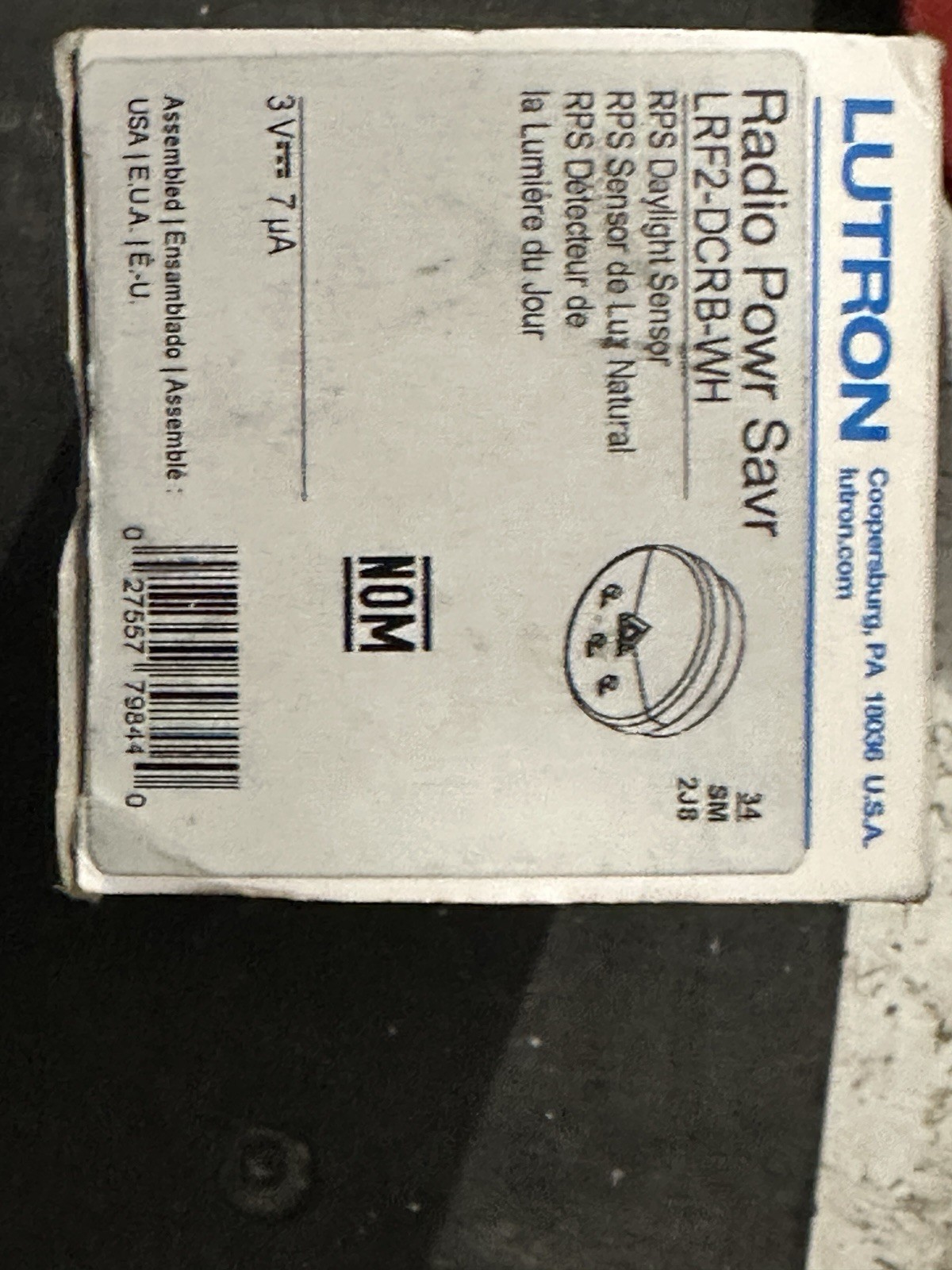 Lutron Radio Powr Savr LRF2-DCRB-WH Daylight Sensor
