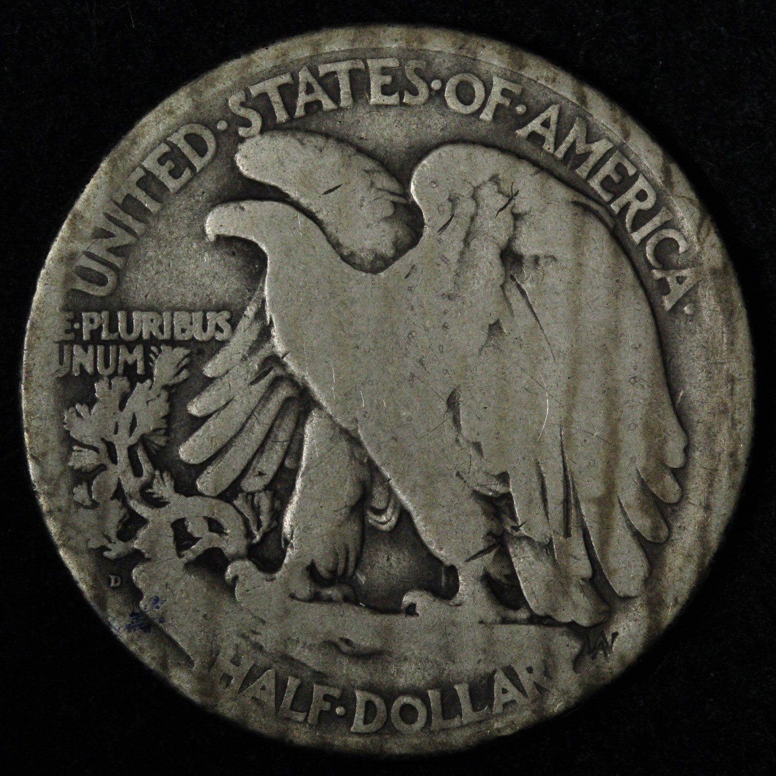1921-D Walking Liberty Silver Half Dollar VG E348 DXNHG