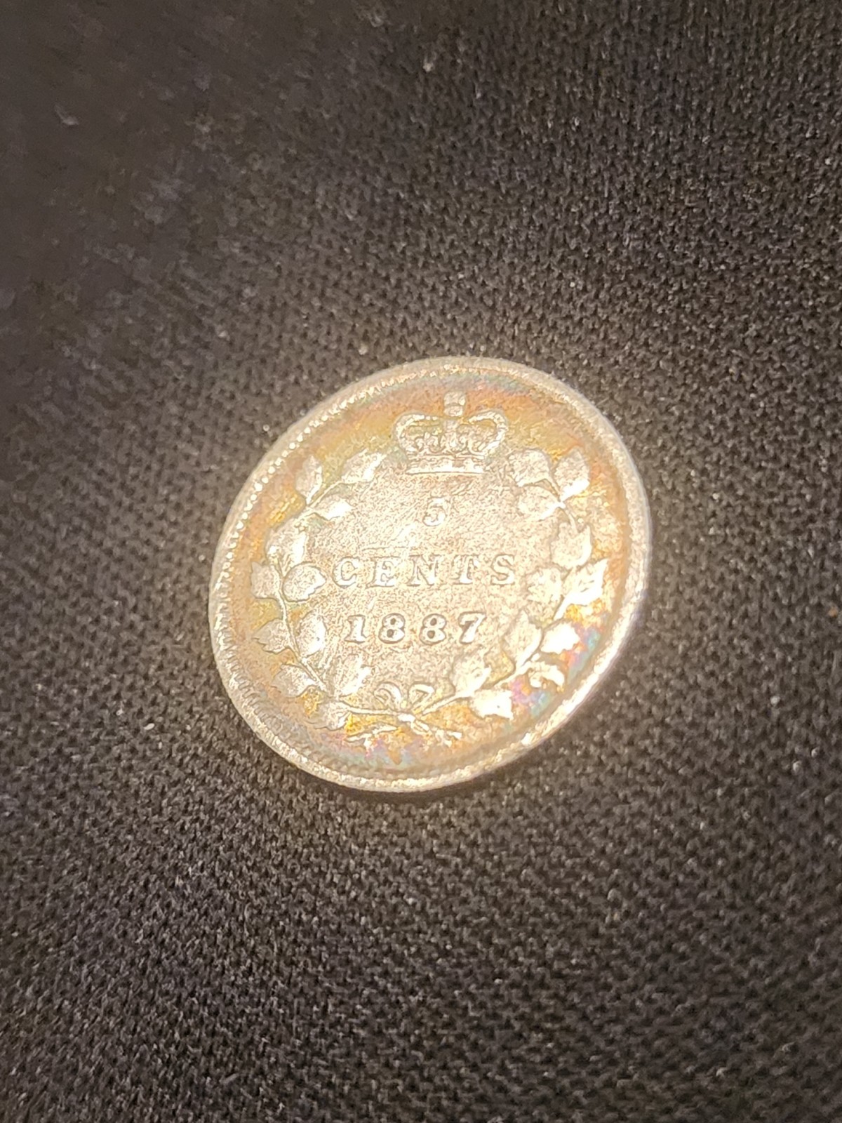 1887 Canada 5 Cents Silver Coin