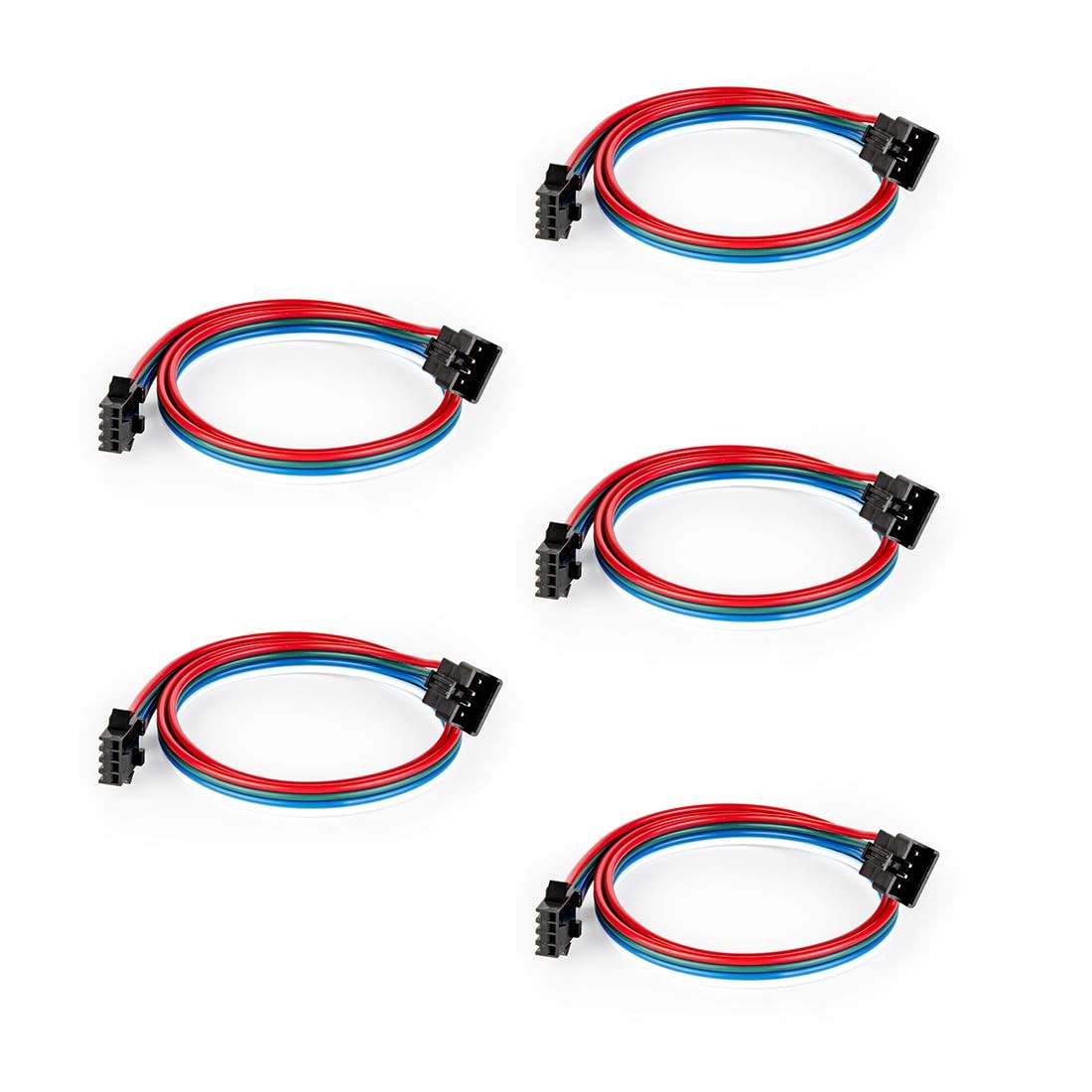 JST SM Male Female Plug LED Connector 4 Pin 20AWG Solderless Cable 5 Pack