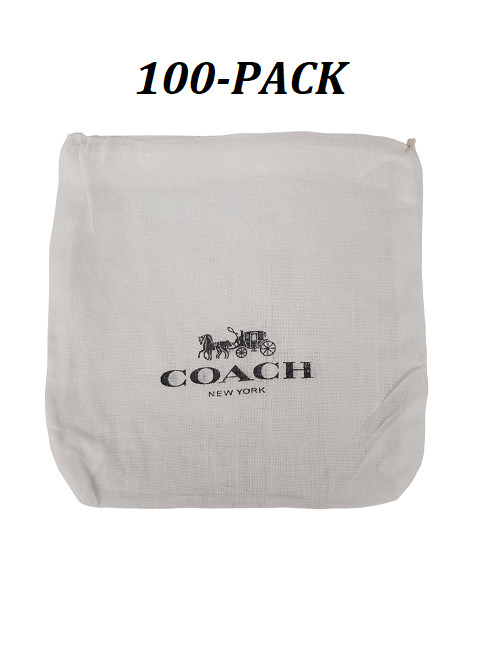 (100 PACK)COACH NEW YORK 7.5"x7.5" Drawstring Cloth Linen Pouch Dust Cover Bags