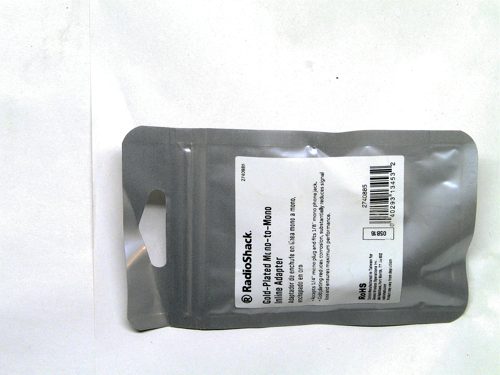 Radioshack Gold-plated 1/4” Mono Female To 1/8” (3.5mm) Mono Male Audio Adapter