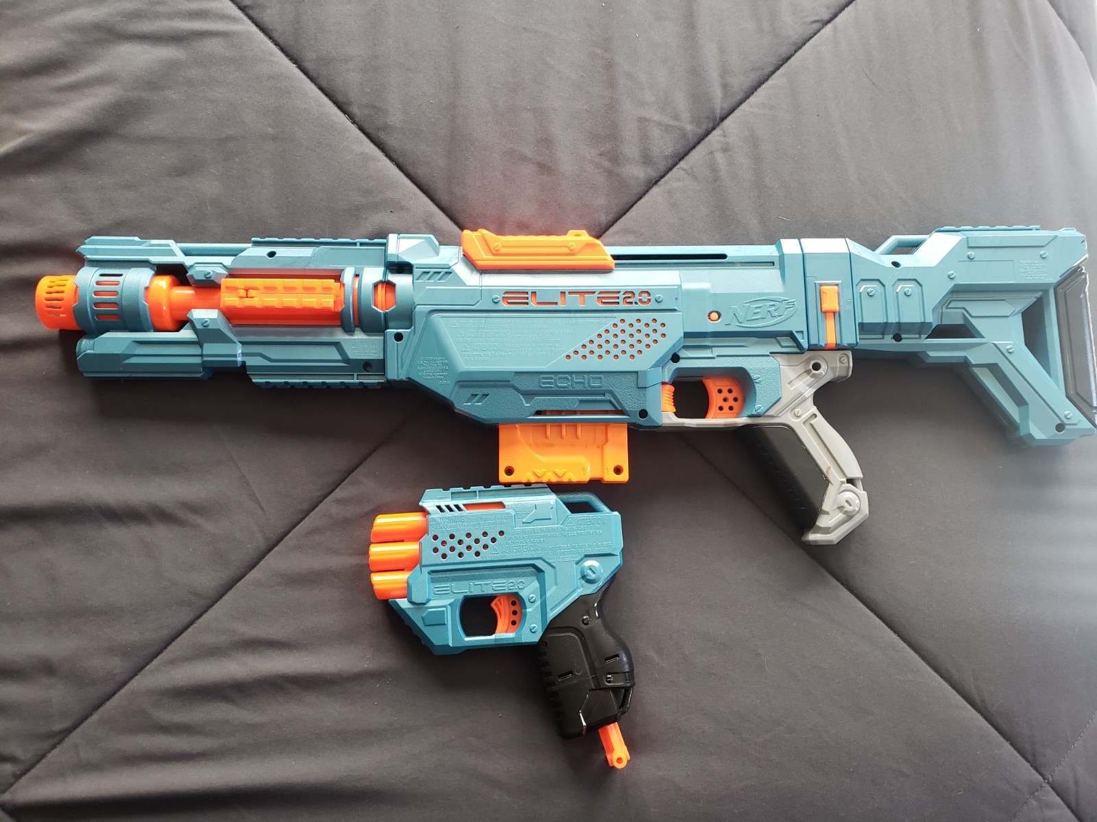 NERF Elite 2.0 Echo CS-10 Dart Blasters Lot of 2 w/ Drum Magazine & Attachments