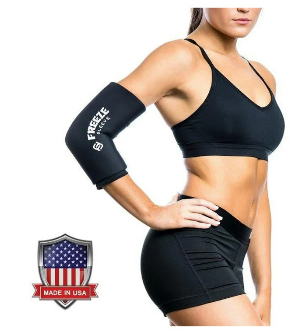Freeze Sleeve Cold Therapy Compression Sleeve Black Medium Knee Elbow Wrist