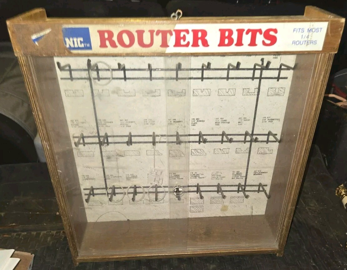 Vintage Router Bits Display Case Used.