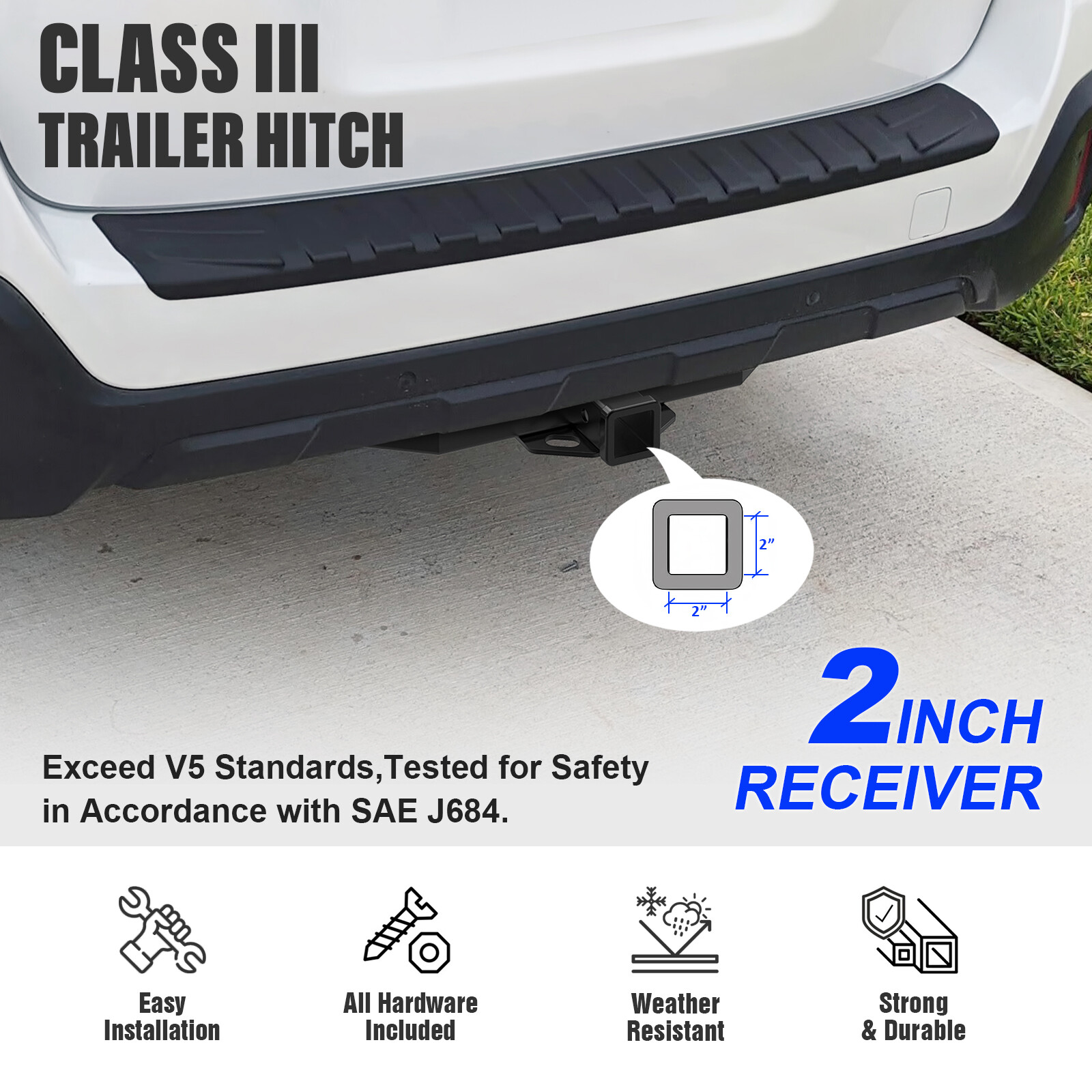 2 Inch Trailer Hitch Receiver for Subaru Outback 2014-2019